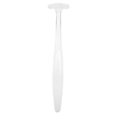 Brosse à langue en silicone portable pour rafraîchir l'haleine Grattoir à langue Nettoyeur pour soins bucco-dentaires Blanc Transparent