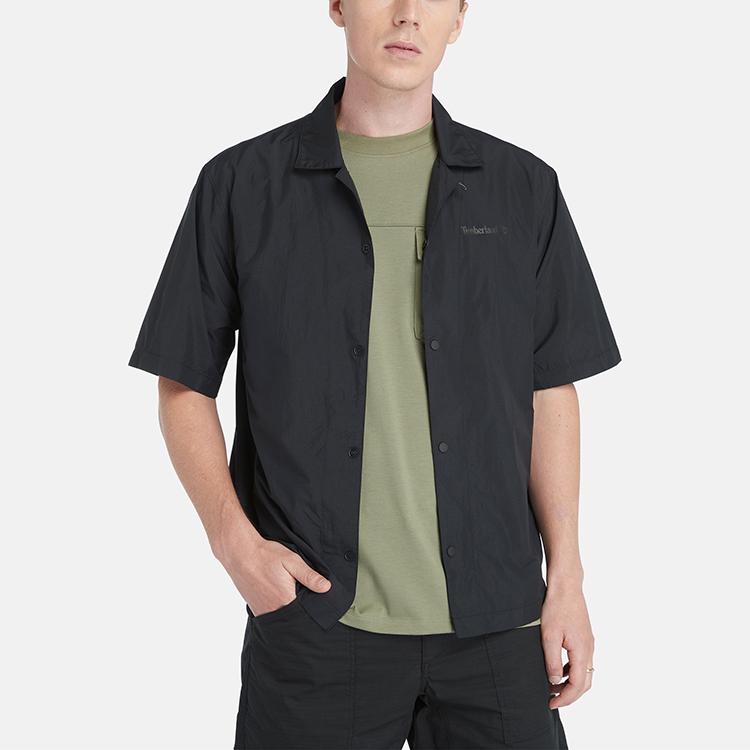 Timberland Lightweight Packable Quick-Dry Outdoor Comfortable Polo Shirt Men Shirts Black A5SKQ-001