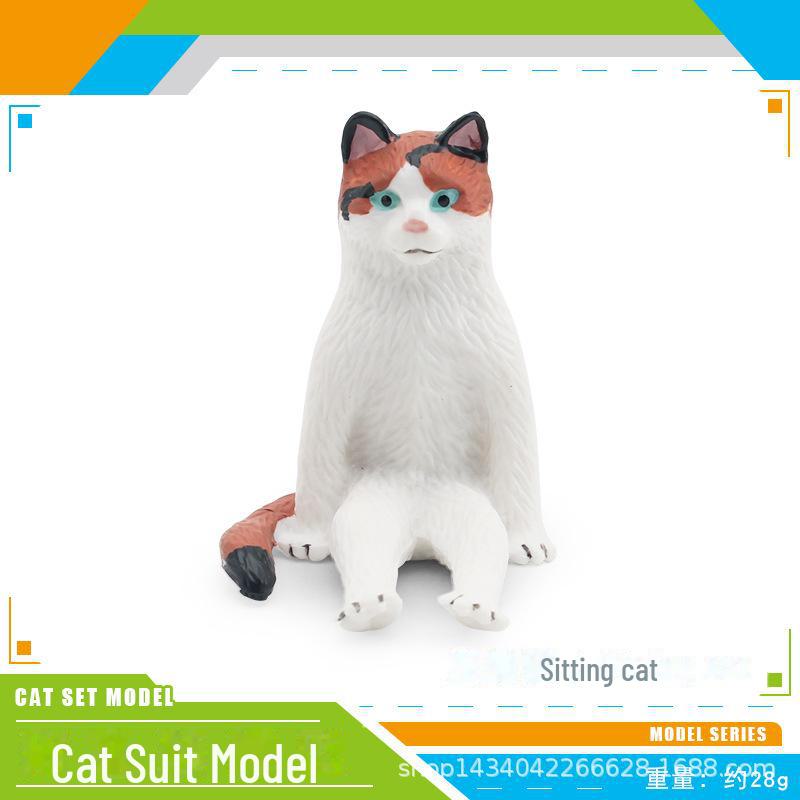Seashell Cat Figurine: Realistic Kitten Toy Model