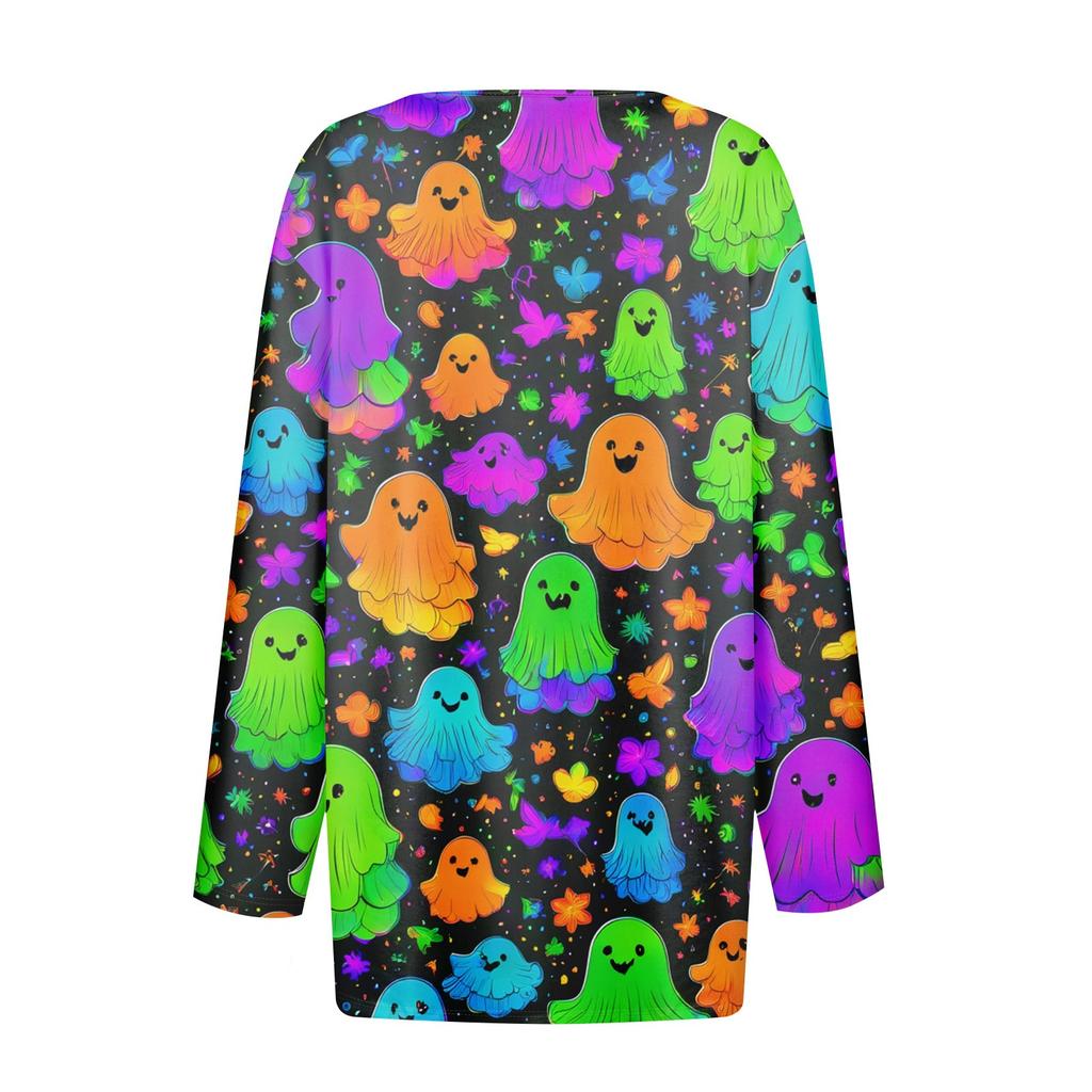 Women's Casual Fashion Sexy Comfortable V-Neck Halloween Seven Sleeve Top