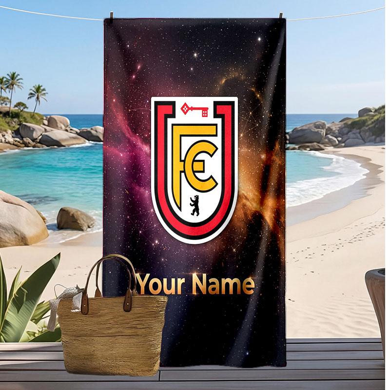 Union Berlin FC Personalisiertes Bedrucktes Strandtuch Fußballlogo Unterstützung Benutzerdefinierter Name Text Absorbierendes Handtuch Für Sport Reisen Besonderes Geschenk