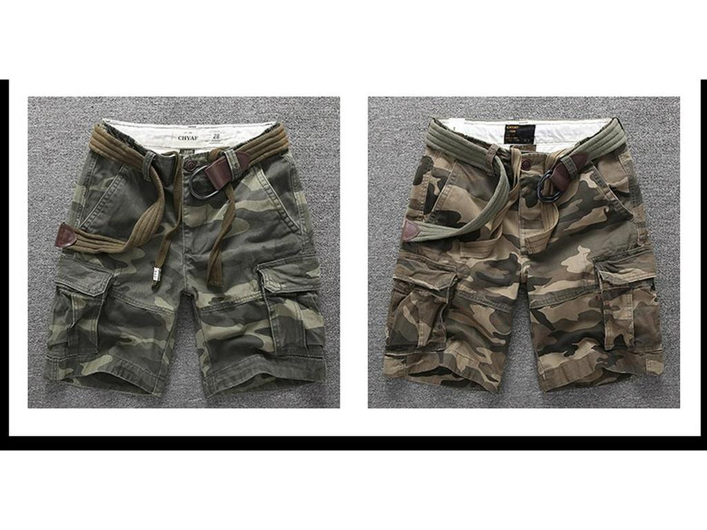 Nouveaux Shorts Cargo Camouflage en Coton pour Homme – Pantalons Tendance Décontractés d'Été à Jambe Droite