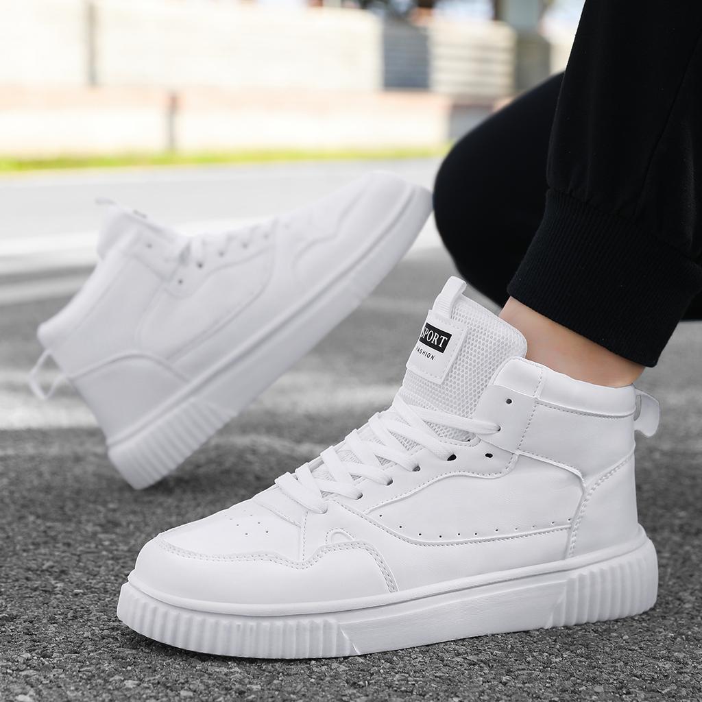 Męskie buty skórzane zimowe codzienne buty dla mężczyzn wysokie trampki luksusowe modne mokasyny wygodne damskie botki