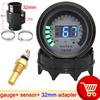 52mm Black Shell Auto Car Water Temperature Gauge Temp Meter 40-140 Celsius with Water Temp Sensor 10mm Thermometer Adapter