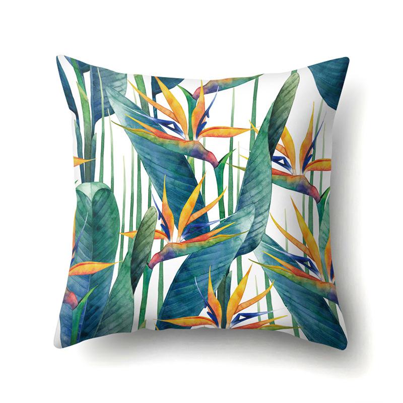 Polyester Kissenbezug Dekorative Blumen Haus Pflanze Druck Kissenbezug Lendenkissen Sofa Kissenbezug