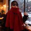 Chic Winter Matching Red Knit Scarves Cozy & Versatile Neck Warmth Unisex Warm AccessoryStudent Fashion