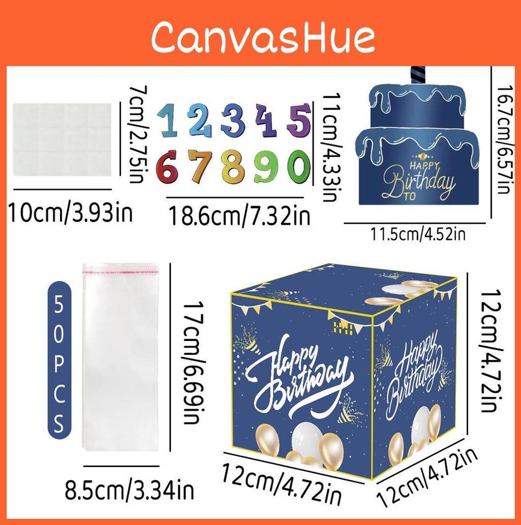 Blue Number Birthday Gift Box For Anniversary Celebrations And Decor Event