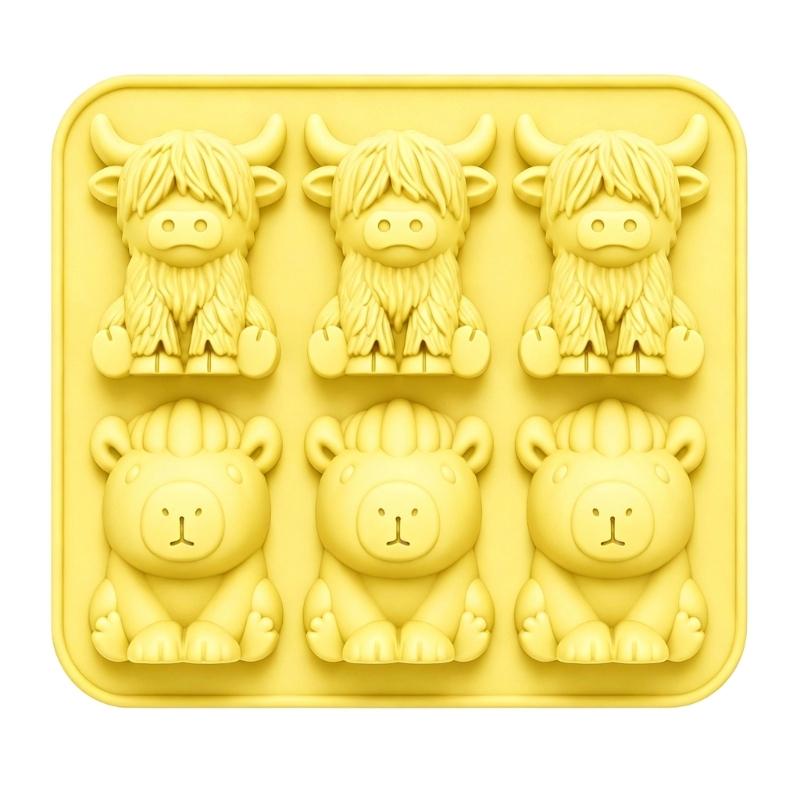 Animal Ice Tray for Juice, Water and Coffee Cups, 6 Cavity Tray with Flexible Body for Beverage Service and Storage