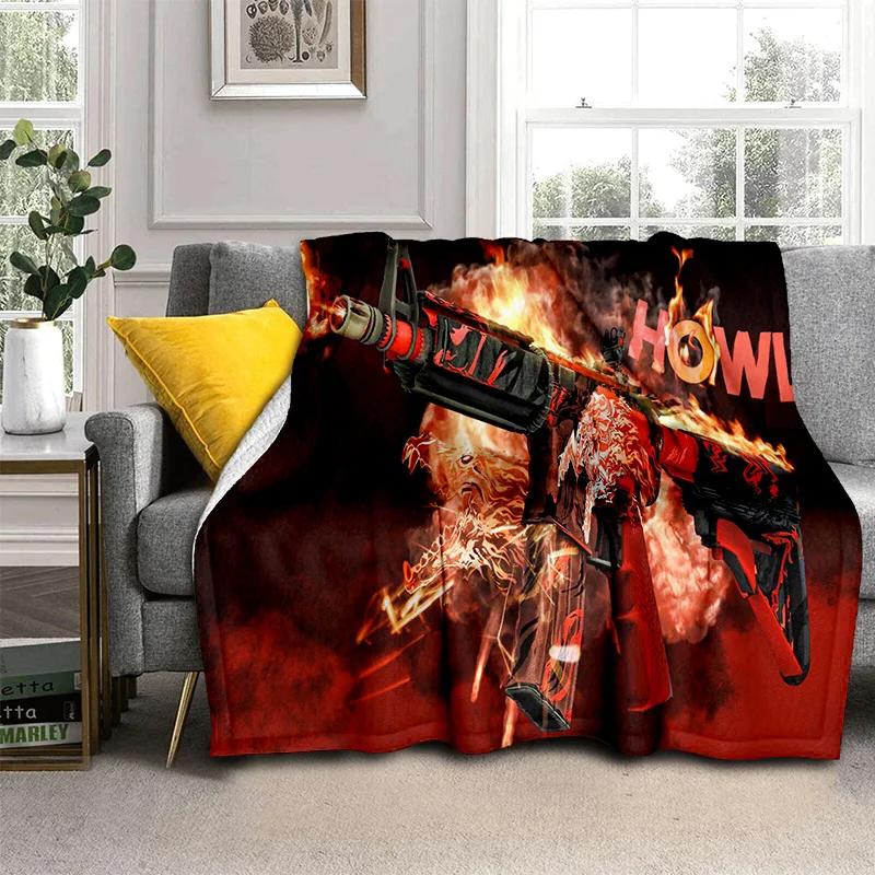 3D Gun Knife USP,AK,M4,AWP,Rifle Pistol Cartridge Blanket,Soft Throw Blanket for Home Bedroom Bed Sofa Picnic Cover Blanket Kids