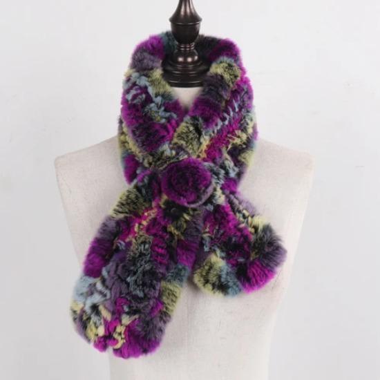 Winter Women Real Rex Rabbit Fur Scarf Natural Warm Soft Rex Rabbit Fur Muffler Lady Genuine Rex Rabbit Fur Scarves
