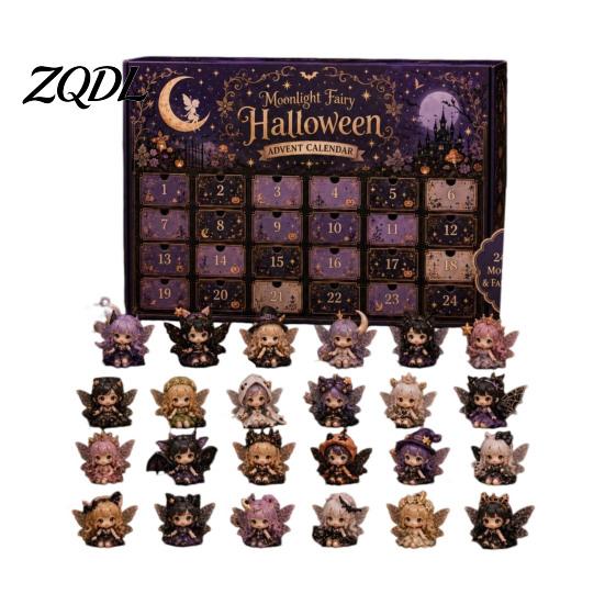 Halloween Countdown Ritual Adventskalender 2026, 24 Tage mit Mini-Figuren, Überraschungs-Sammler-Feen-Spielzeug-Set für Kinder Erwachsene, Partygeschenke Tischdekoration