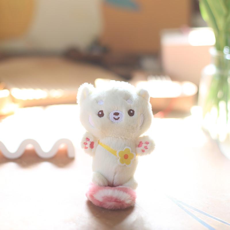 Adorable Plush Raccoon Keychain Cute Bear Stuffed Animal For Backpack