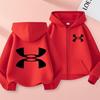 Kinder Strickjacke Herbst Winter Hoodie Reißverschluss Stil Sweatshirt 3-12 Jahre Jungen Mädchen Buchstabe Sport Oberteil Lässige Mode Lockere Jacke Kleidung