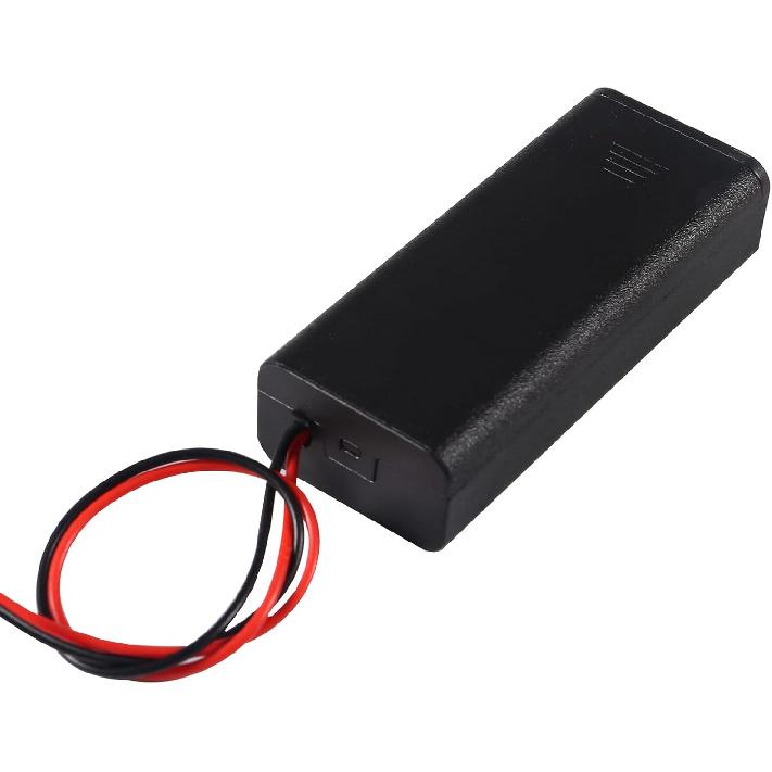 DIANN 10pcs AAA Battery Holder with Switch ON Off Case Back Cover 2X 1.5V Batteries Charger Holder Spring Clip Storage Box Cell Cable