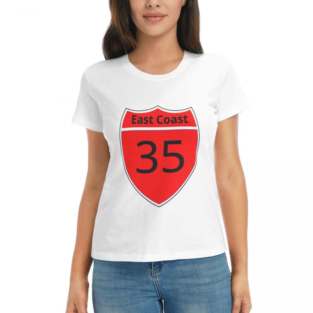 

Women TShirt Highway 35 East Coast Summer Short Sleeve Tees ONeck Cotton T Shirts Clothes Tops Streetwear S