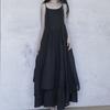 New Chinese Style Vintage Summer Long Dress With Knitted Fabric For Ladies Wear