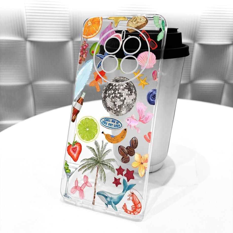 For Huawei Mate 50 Case Mate 50 Pro Cover Popular Butterfly Flower Soft Clear Silicone Phone Covers For Huawei Mate50 50E Fundas