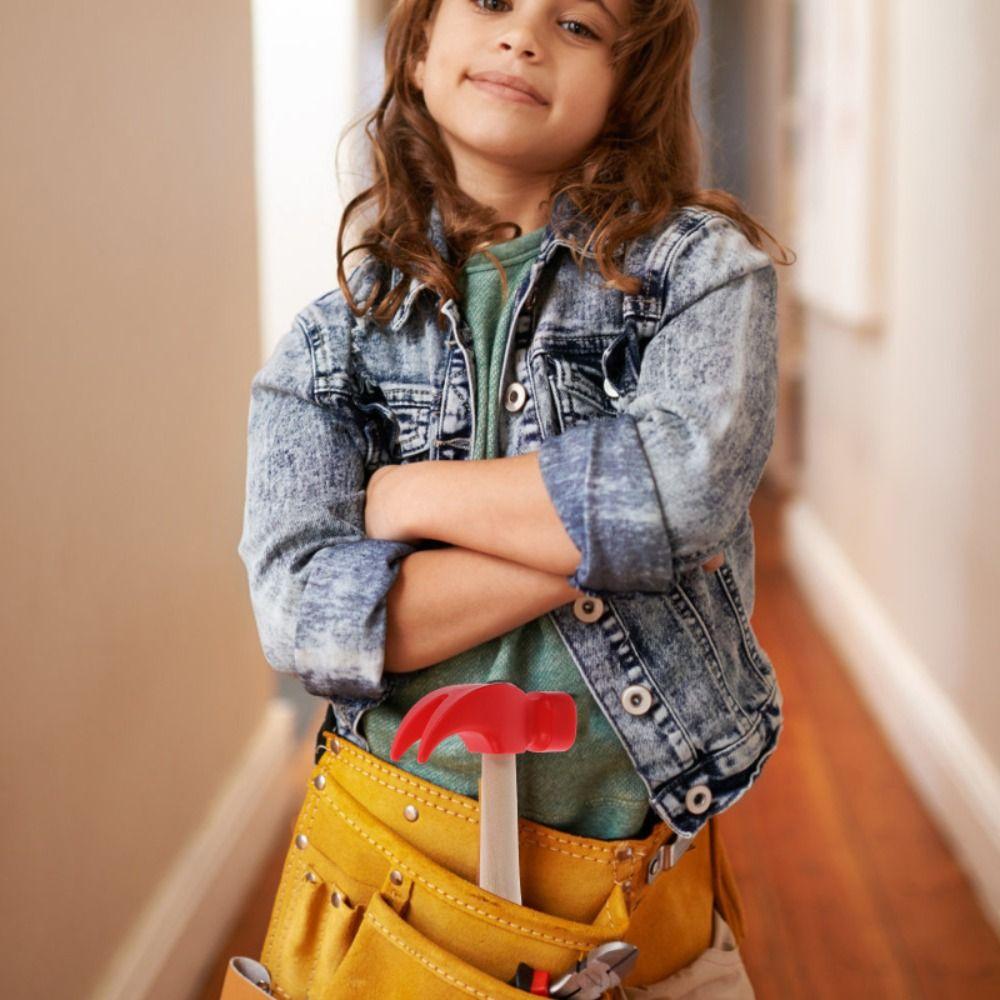 Plastic Wooden Simulation Hammer Wooden Handle Children Hammer Educational Mini Hammer  Children