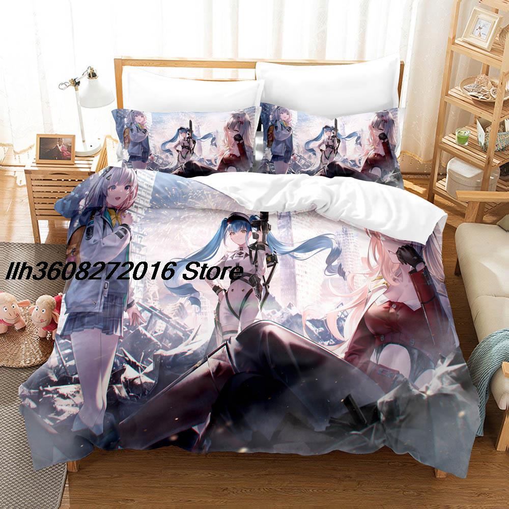 Comforter Kawaii Nikke Bedding Set Single Twin Full Queen King Size Bed Set Aldult Kid Bedroom Three-Piece Suits 3D Anime Bed Sheet S