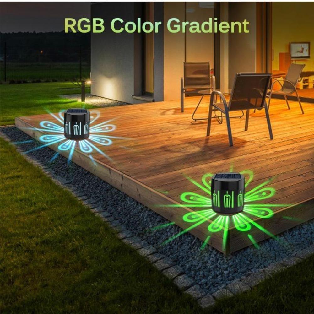 2/4 STÜCKE Solar Gartenleuchte Außen Gehwegleuchte Terrasse Zaunleuchten Rasen Landschaftslicht Deckleuchten Pflaumenblüten Schatten Dekor