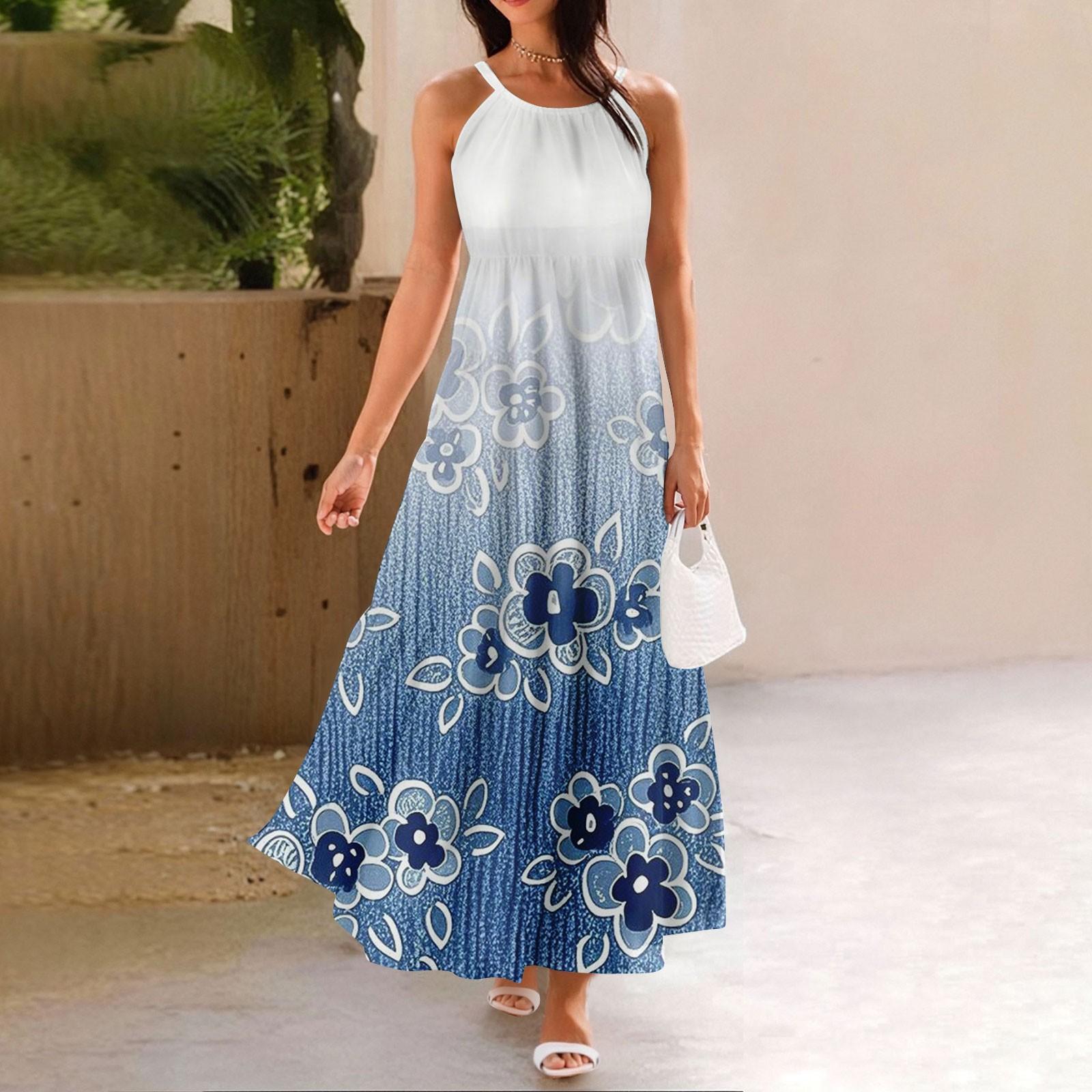 

Женское летнее повседневное модное платье без рукавов на подтяжках XL белый