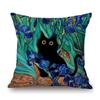 Lovely Cute Funny Humorous Black Cat In World Famous Oil Painting Deviant Art Home Decorative Sofa Pillow Case Cushion Cover