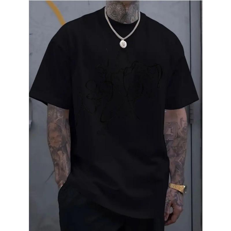 European Size Men's Crew Neck T-Shirt - Casual Short-Sleeve Summer Gym & Beach Wear, Breathable for Training/Running