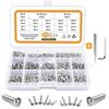 570Pcs Stainless Steel Pan Head Hexagonal Screws with Nuts, Flat Pad Set, High-strength Round Cup Hexagonal Box