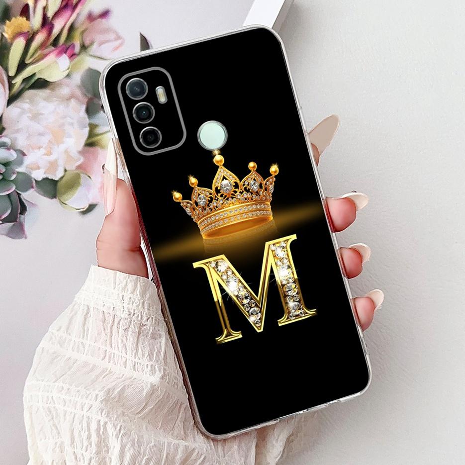 

For Oppo A53 Case CPH2127 CPH2131 New Crown Letters Cover Soft Silicone Phone Case For Oppo A53s A 53 s OppoA53 Back Cover Coque Oppo A53s