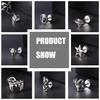 ZS 1PC 16G Cross Skeleton Finger Stainless Steel Stud Earring For Women Men Punk Rock Ear Conch Tragus Cartilag Helix Piercings