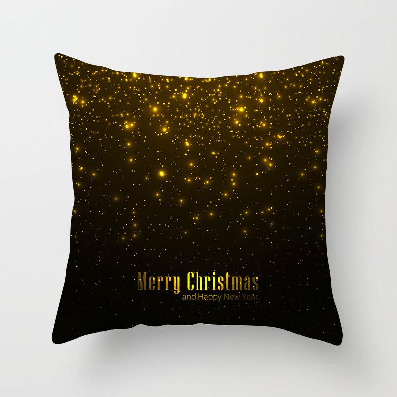 Christmas decoration cushion cover black gold elk print pillowcase sofa ornaments bedroom room home  holiday gift