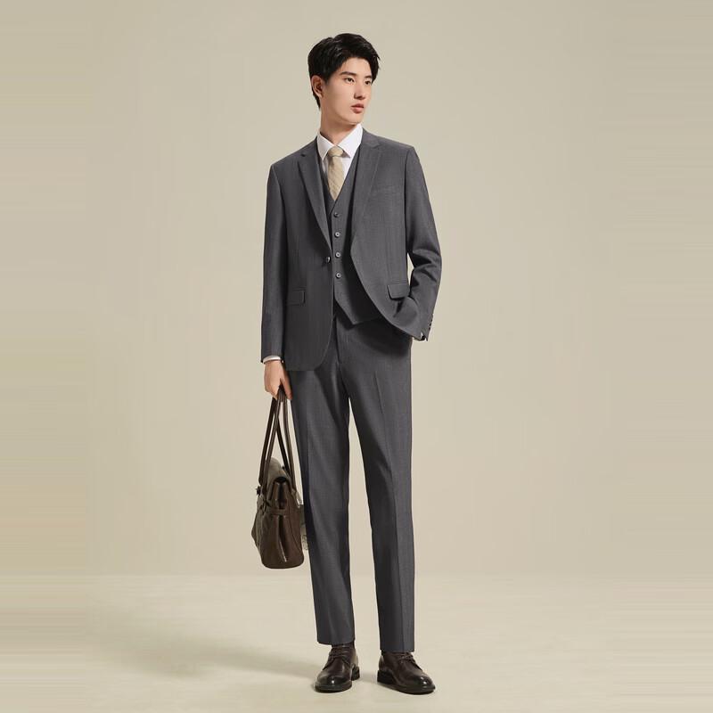 Seven Men's Striped Jacquard Three-Piece Suit