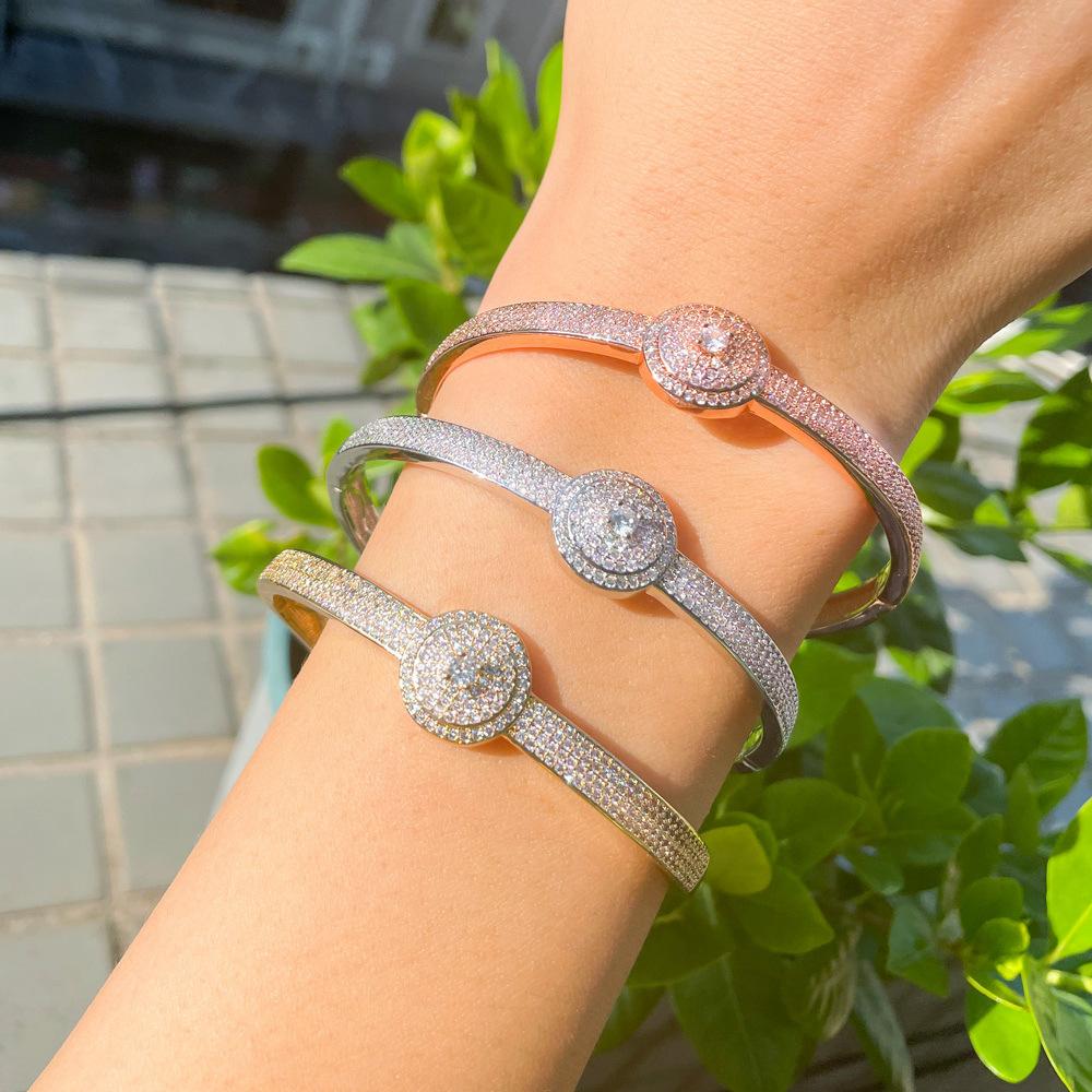 Jewelry Diamond-Set Gold-Plated Bracelet Bracelet Personalized Super Flash Zircon Hand Jewelry