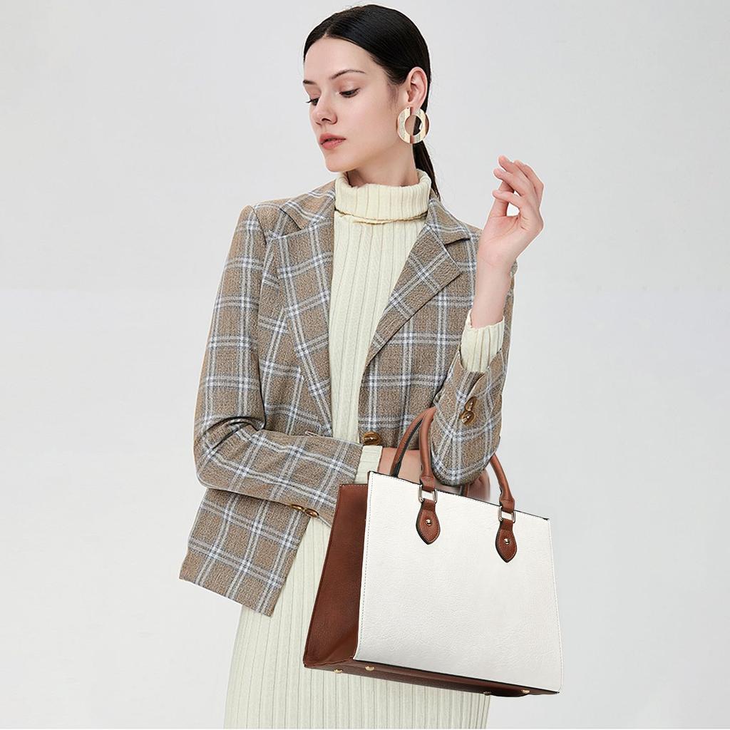 LEEXTON Women's Handbag, Tote Bag, Shoulder Bag, 2-Way, High-Quality, Large Capacity, Commuting, School, Stylish Business Bag