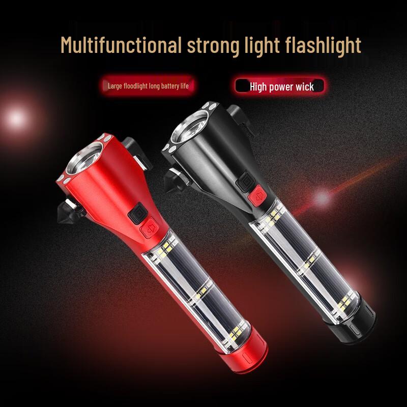 10-in-1 Solar Emergency Safety Hammer Flashlight