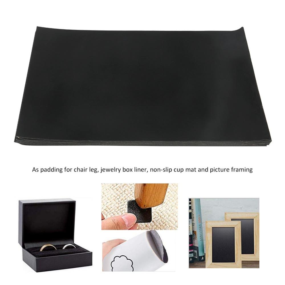 10PCS Black Adhesive Flannel Wear-Resistant Soft Fabric Jewelry Box Liner 8.3x11.8 Inches Drawer Liner Jewelry Storage