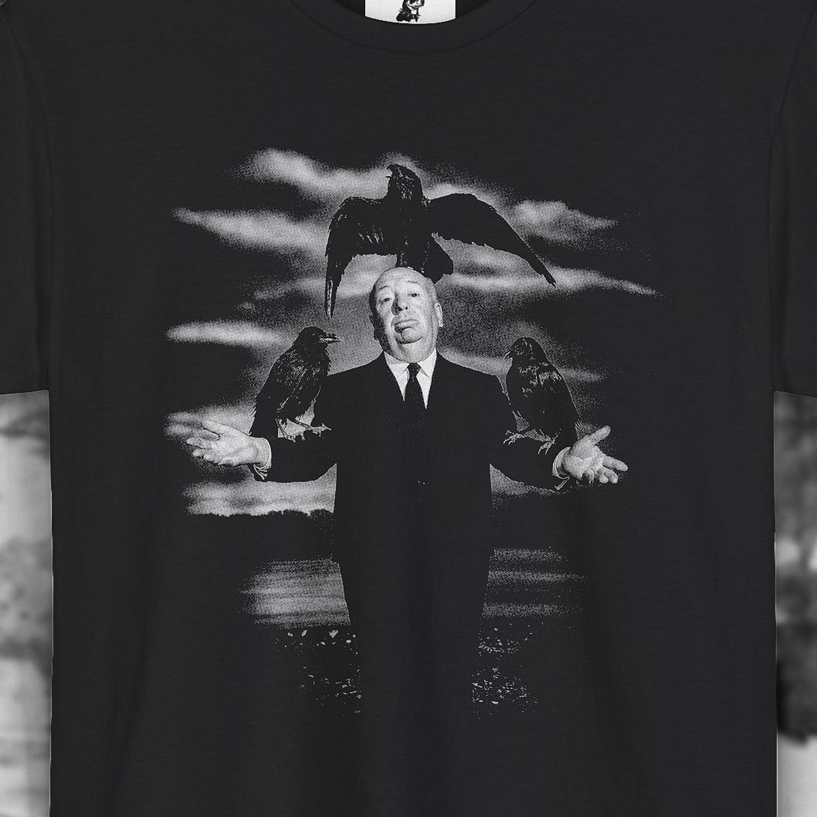 Alfred Hitchcock Tee | Retro Thriller Fan Gift | Classic Horror Apparel 4XL