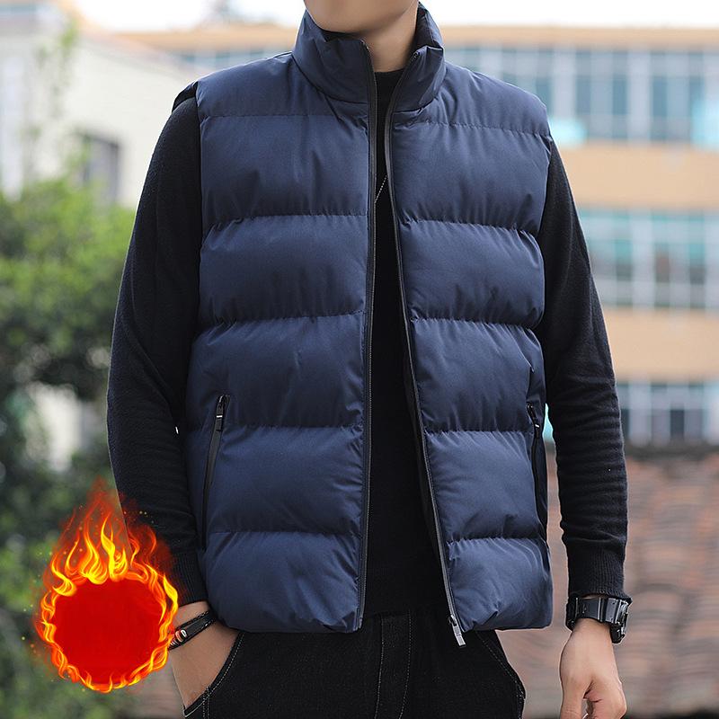 Men's Warm Sleeveless Vest Jacket - Winter Zipper Style, Autumn Stand-Up Collar Casual Waistcoat