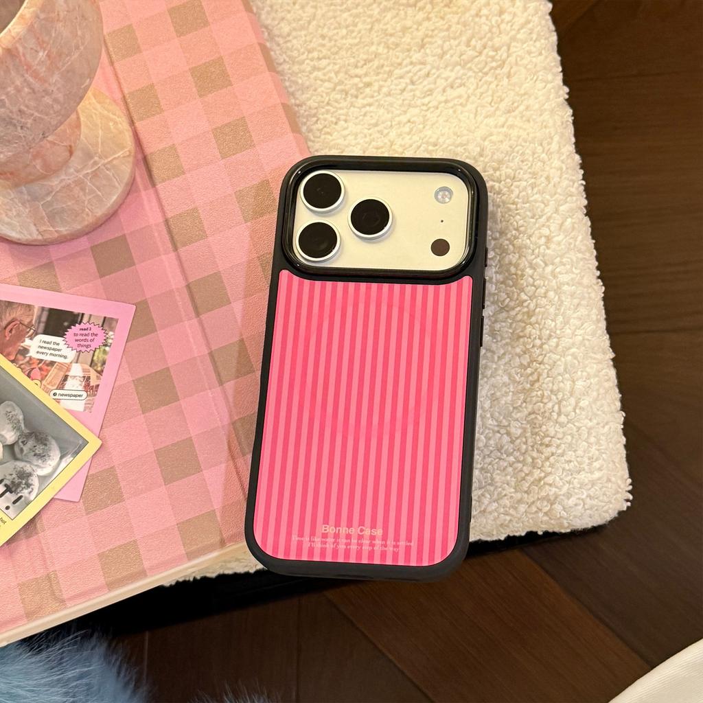 Striped love applies to iphone17 apple 17promax mobile phone case 13 contrasting color magnetic attraction 16 personality 15 advanced
