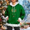 Women's Christmas Casual Fleece-Lined Hoodie With Long Sleeves And Pockets Sweatshirt Top
