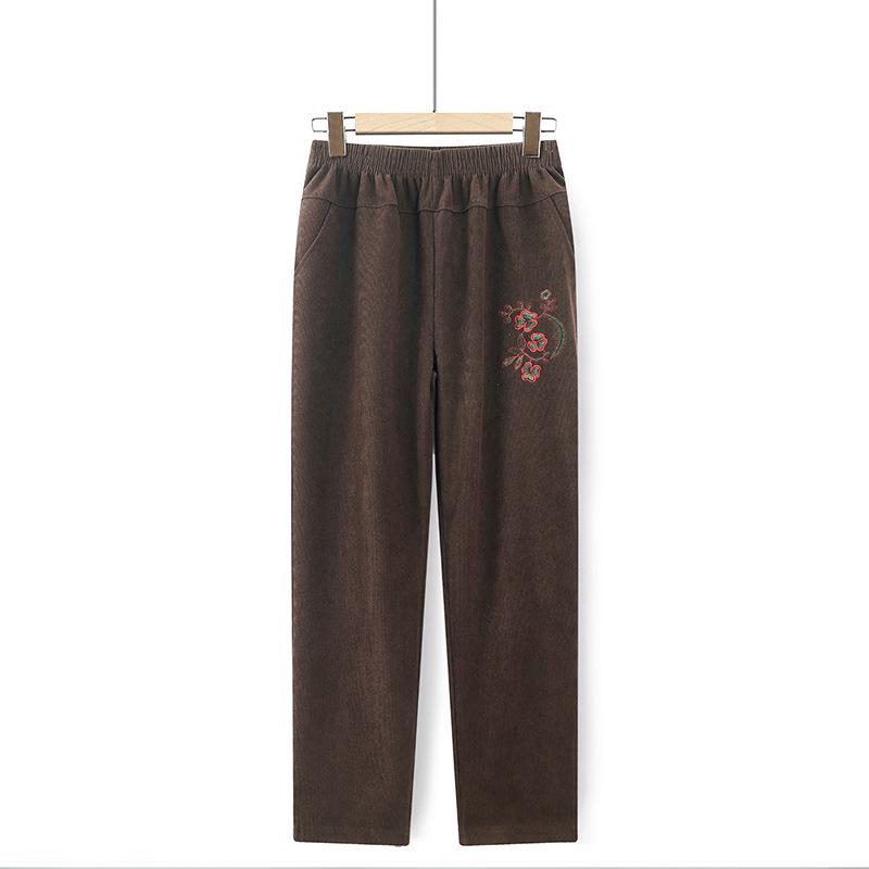

Mom s Loose Straight Leg Corduroy Pants: Petite to Plus, Fleece-lined for Spring to Winter Wear 2XL (105-120 jin)