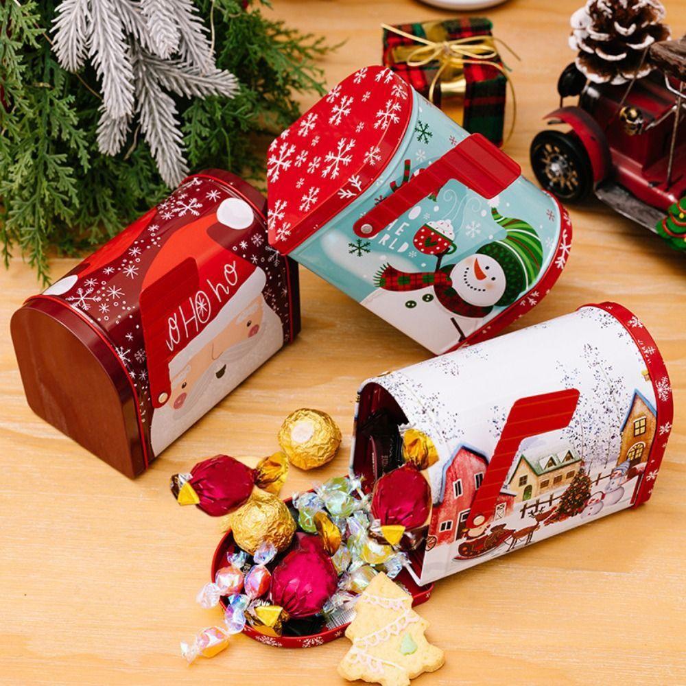 Santa Claus/Snowman/Deer Xmas Gift Box Decorative Christmas Tinplate Box  New Year