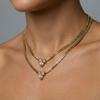 European/American Stainless Steel Diamond-encrusted Eye Necklace High-end Sense Niche Retro Collarbone Chain Titanium Steel Item Jewelry Women