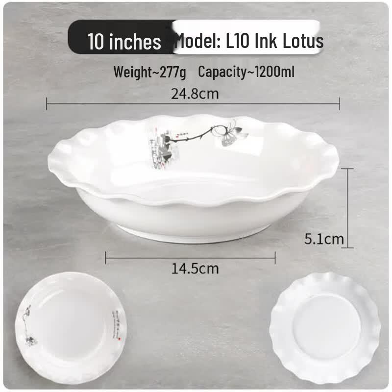 Shechi Chinese Melamine Wavy Edge Soup Bowl