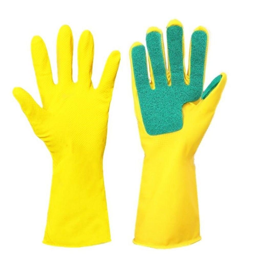 Right Hand with Cleaning Cloth Dishwashing Cleaning Gloves Lengthened Laundry Gloves