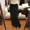 Temperament: Women's High-End Ribbed Knit Midi Pencil Skirt