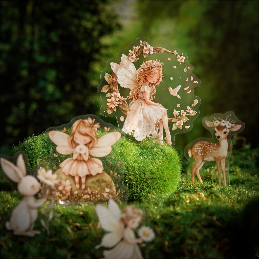 40pcs/pack Kawaii Forest Elf PET Stickers DIY Diary Scrapbook Journal Supplies Aesthetic Stationery Stickers