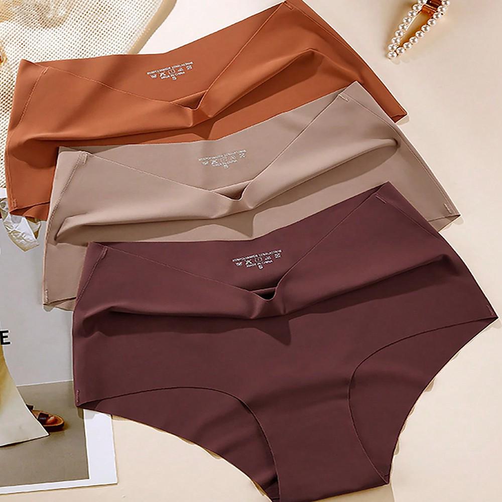 Women's High-Waist V-Shaped Seamless Ice Silk Hip-Lifting Triangle Panties
