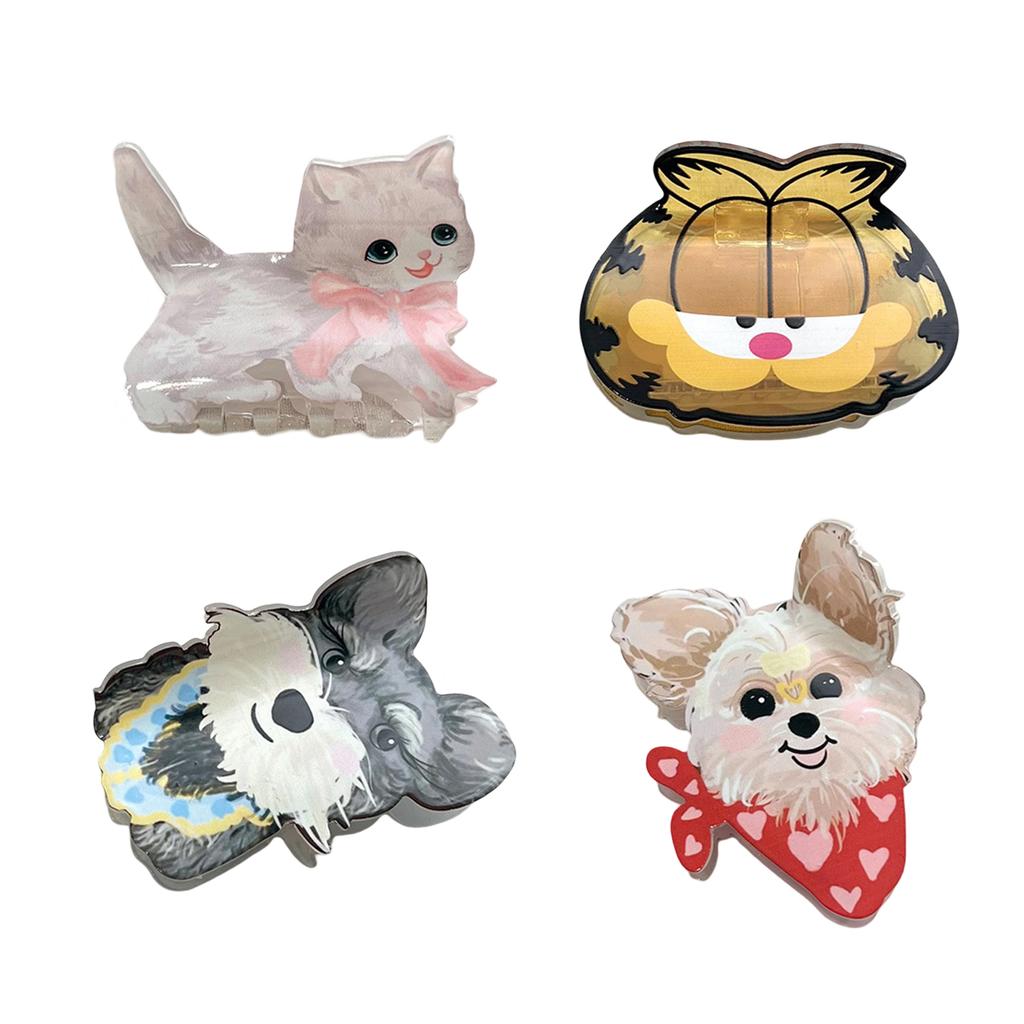 Cute Cat Hair Clips Claw Clips for Short Long Hair Acetate Hairpin Fashion Hair Accesories for Women Girls and Cat Lover