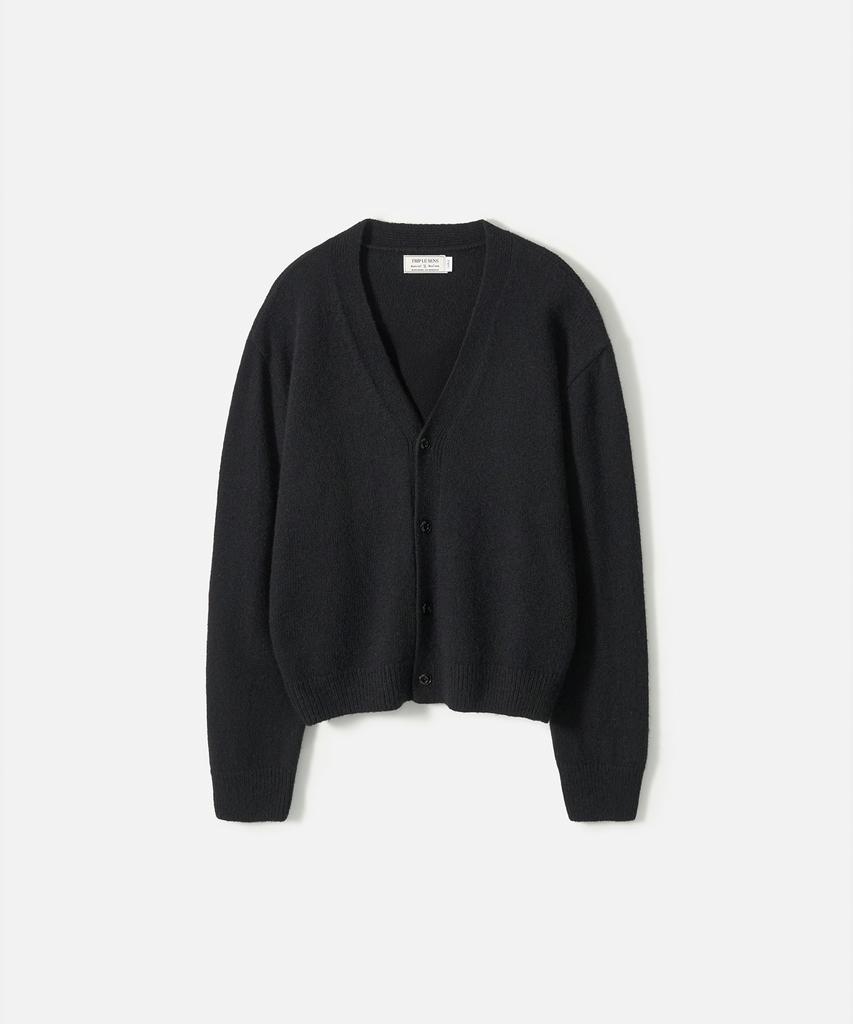 Trip Le Sens [100% Wool] Pure Light 4-Button Crop Cardigan_Black